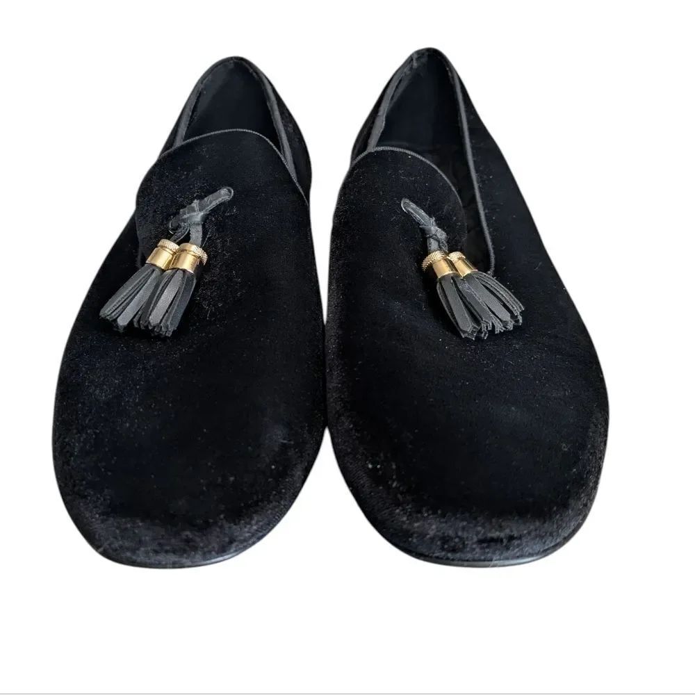 ZARA Men’s Velvet Black Tassel Loafers 9